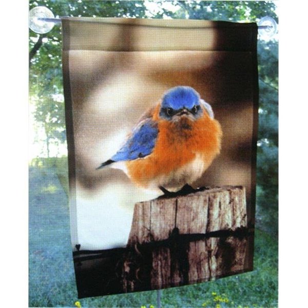 Songbird Essentials Songbird Essentials SEEK6700 37" x 27" x 0.3" Mad Bluebird Large Garden Flag SEEK6700